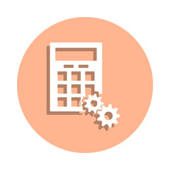 Poster - Computational mechanism badge icon. Simple glyph, flat vector of engineering icons for ui and ux, website or mobile application