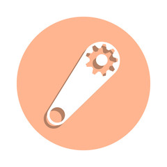 Poster - Mechanism badge icon. Simple glyph, flat vector of engineering icons for ui and ux, website or mobile application