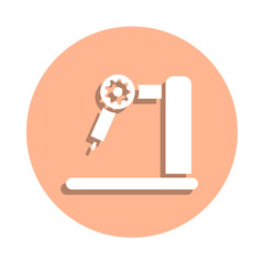 Poster - Production robot badge icon. Simple glyph, flat vector of engineering icons for ui and ux, website or mobile application
