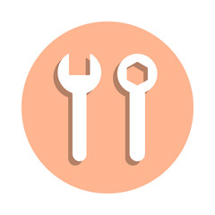 Poster - Nut tools badge icon. Simple glyph, flat vector of engineering icons for ui and ux, website or mobile application