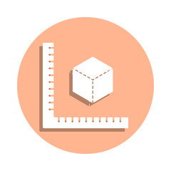 Poster - Square calculation badge icon. Simple glyph, flat vector of engineering icons for ui and ux, website or mobile application