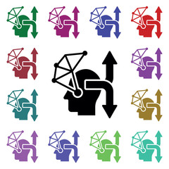 Poster - Decision in mind multi color icon. Simple glyph, flat vector of human mind icons for ui and ux, website or mobile application