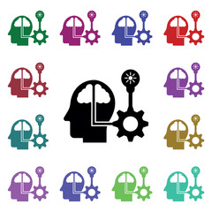 Poster - Processing in mind multi color icon. Simple glyph, flat vector of human mind icons for ui and ux, website or mobile application