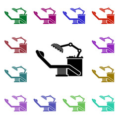 Poster - Dentist, medical instrument , tooth, healthcare multi color icon. Simple glyph, flat vector of medical instruments icons for ui and ux, website or mobile application