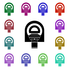 Poster - Magnetic resonance, scan, healthcare, machine multi color icon. Simple glyph, flat vector of medical instruments icons for ui and ux, website or mobile application