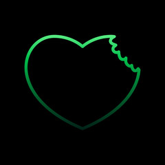 Poster - heart with bite nolan icon. Simple thin line, outline vector of Heartbeat icons for ui and ux, website or mobile application