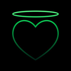Poster - angel heart with an halo nolan icon. Simple thin line, outline vector of Heartbeat icons for ui and ux, website or mobile application