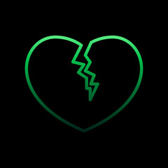 Poster - broken heart nolan icon. Simple thin line, outline vector of Heartbeat icons for ui and ux, website or mobile application
