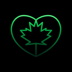 Poster - heart flag of canada nolan icon. simple thin line, outline vector of heartbeat icons for ui and ux, 