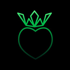Poster - king heart with crown nolan icon. Simple thin line, outline vector of Heartbeat icons for ui and ux, website or mobile application