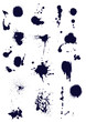 © FuHonra - Vector set of dark blue ink blots. Vector web design elements.