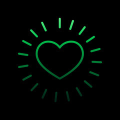 Poster - light heart shape nolan icon. Simple thin line, outline vector of Heartbeat icons for ui and ux, website or mobile application