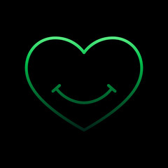 Poster - heart with smile nolan icon. Simple thin line, outline vector of Heartbeat icons for ui and ux, website or mobile application