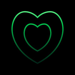 Poster - heart inside heart nolan icon. Simple thin line, outline vector of Heartbeat icons for ui and ux, website or mobile application