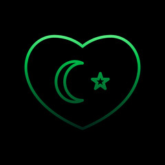 Poster - heart flag of Turkey nolan icon. Simple thin line, outline vector of Heartbeat icons for ui and ux, website or mobile application
