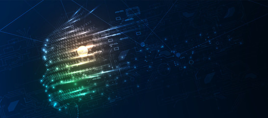 Conceptual technology illustration of artificial intelligence