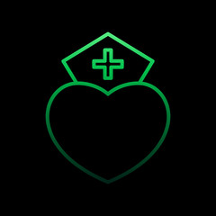 Poster - nurse heart nolan icon. Simple thin line, outline vector of Heartbeat icons for ui and ux, website or mobile application