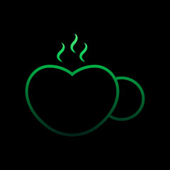Poster - coffee lovers hot cup heart nolan icon. Simple thin line, outline vector of Heartbeat icons for ui and ux, website or mobile application