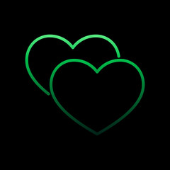 Poster - heart couple nolan icon. Simple thin line, outline vector of Heartbeat icons for ui and ux, website or mobile application