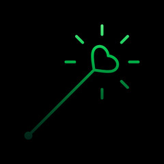 Poster - magic stick heart nolan icon. Simple thin line, outline vector of Heartbeat icons for ui and ux, website or mobile application