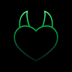 Poster - devil heart with 2 horns nolan icon. Simple thin line, outline vector of Heartbeat icons for ui and ux, website or mobile application