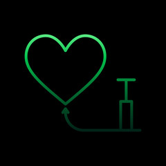 Poster - heart balloon pump nolan icon. Simple thin line, outline vector of Heartbeat icons for ui and ux, website or mobile application