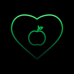Poster - heart apple lover nolan icon. Simple thin line, outline vector of Heartbeat icons for ui and ux, website or mobile application