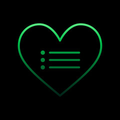 Poster - heart play list of music nolan icon. Simple thin line, outline vector of Heartbeat icons for ui and ux, website or mobile application