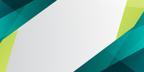 Fresh simple green yellow tosca background. flat green traingle gradation. Sharp background with copy space