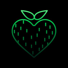Poster - strawberry heart nolan icon. Simple thin line, outline vector of Heartbeat icons for ui and ux, website or mobile application