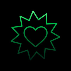 Poster - heart with stars nolan icon. Simple thin line, outline vector of Heartbeat icons for ui and ux, website or mobile application