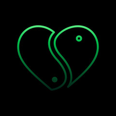 Poster - harmony heart nolan icon. simple thin line, outline vector of heartbeat icons for ui and ux, website