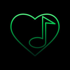 Poster - music heart nolan icon. Simple thin line, outline vector of Heartbeat icons for ui and ux, website or mobile application
