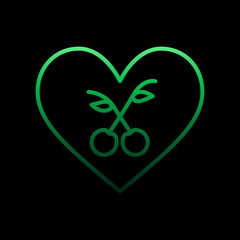 Poster - cherry heart nolan icon. Simple thin line, outline vector of Heartbeat icons for ui and ux, website or mobile application