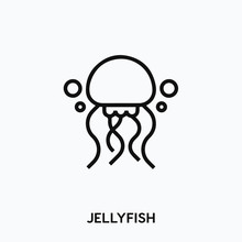 Jellyfish Icon Vector. Medusa Icon Vector Symbol Illustration. Modern Simple Vector Icon For Your Design. Jellyfish Icon Vector	