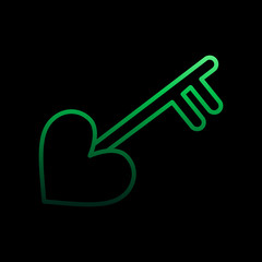 Poster - key with heart nolan icon. Simple thin line, outline vector of Heartbeat icons for ui and ux, website or mobile application