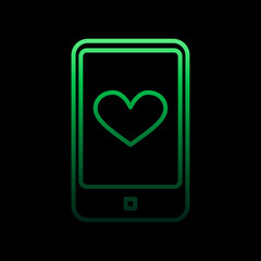 Poster - lover calling phone heart nolan icon. Simple thin line, outline vector of Heartbeat icons for ui and ux, website or mobile application