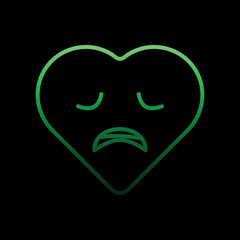 Poster - disappointed emoji nolan icon. Simple thin line, outline vector of heart emotions icons for ui and ux, website or mobile application