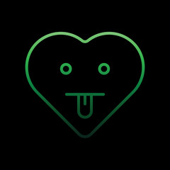 Poster - cheeky emoji nolan icon. Simple thin line, outline vector of heart emotions icons for ui and ux, website or mobile application