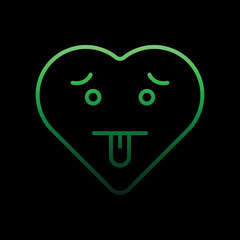 Poster - bad emoji nolan icon. Simple thin line, outline vector of heart emotions icons for ui and ux, website or mobile application