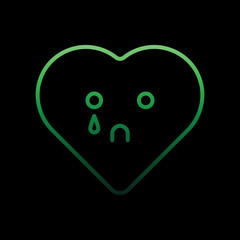 Poster - crying drop nolan icon. Simple thin line, outline vector of heart emotions icons for ui and ux, website or mobile application