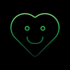 Poster - cool emoji happy nolan icon. Simple thin line, outline vector of heart emotions icons for ui and ux, website or mobile application