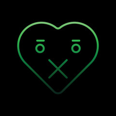 Poster - emoji muted nolan icon. Simple thin line, outline vector of heart emotions icons for ui and ux, website or mobile application