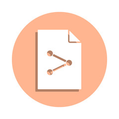 Poster - Communications on document badge icon. Simple glyph, flat vector of file and documents icons for ui and ux, website or mobile application