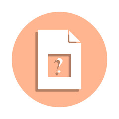 Poster - Question mark on document badge icon. Simple glyph, flat vector of file and documents icons for ui and ux, website or mobile application