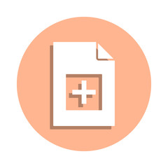 Poster - A plus on document badge icon. Simple glyph, flat vector of file and documents icons for ui and ux, website or mobile application