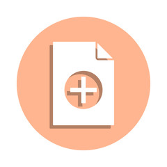 Poster - A plus on document badge icon. Simple glyph, flat vector of file and documents icons for ui and ux, website or mobile application
