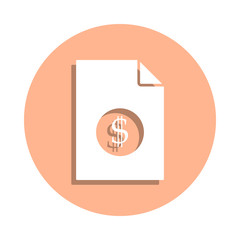 Poster - Dollar on document badge icon. Simple glyph, flat vector of file and documents icons for ui and ux, website or mobile application