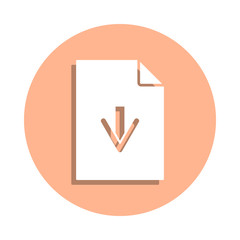 Poster - Arrow on document badge icon. Simple glyph, flat vector of file and documents icons for ui and ux, website or mobile application