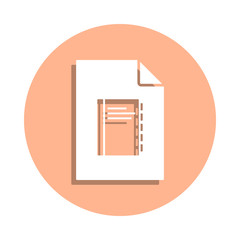 Poster - Notebook on document badge icon. Simple glyph, flat vector of file and documents icons for ui and ux, website or mobile application